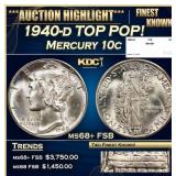 1940-d Mercury Dime TOP POP! 10c ms68+ FSB SEGS