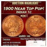 1900 Indian Cent Near Top Pop! 1c ms66+ rd SEGS