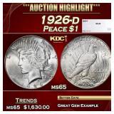 1926-d Peace Dollar $1 ms65 SEGS