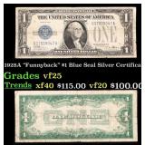 1928A $1 Blue Seal Silver Certificate "Funnyback"