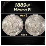 1889-p Morgan Dollar $1 Grades ms64