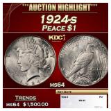 1924-s Peace Dollar $1 ms64 SEGS
