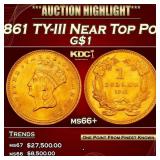 1861 Gold Dollar TY-III Near Top Pop $1 Grades ms6