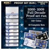 2000-2009 Full Decade Proof Set Run - 118 Coins, 1