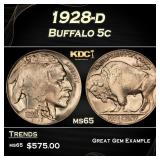 1928-d Buffalo Nickel 5c Grades ms65