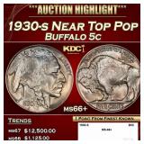 1930-s Buffalo Nickel Near Top Pop 5c ms66+ SEGS