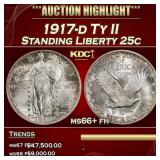 1917-d Ty II Standing Liberty Quarter 25c ms66+ fh