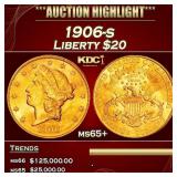 1906-s Gold Liberty Double Eagle $20 ms65+ SEGS