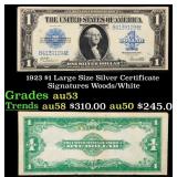 1923 $1 large size Silver Certificate Grades Selec