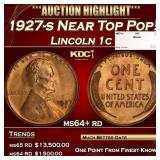 1927-s Lincoln Cent Near Top Pop! 1c ms64+ rd SEGS