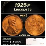 1925-p Lincoln Cent 1c ms66+ rd SEGS
