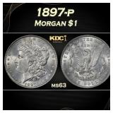 1897-p Morgan Dollar $1 Grades ms63