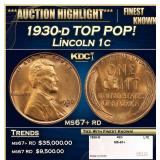 1930-d Lincoln Cent TOP POP! 1c ms67+ rd SEGS