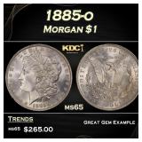 1885-o Morgan Dollar $1 Grades ms65
