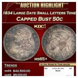 1834 Large Date Small Letters Capped Bust Half Dol