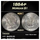 1884-p Morgan Dollar $1 Grades ms64+