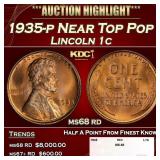 1935-p Lincoln Cent Near Top Pop 1c ms68 rd SEGS