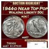 1944-d Walking Liberty Half Dollar Near Top Pop 50