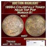 1898-o Morgan Dollar Colorfully Toned Near Top Pop