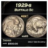 1929-s Buffalo Nickel 5c Grades ms65