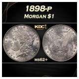 1898-p Morgan Dollar $1 Grades ms62+