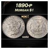 1890-p Morgan Dollar $1 Grades ms62
