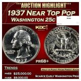 1937 Proof Washington Quarter Near Top Pop 25c pr6