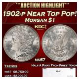 1902-p Morgan Dollar Near Top Pop! $1 ms67 SEGS