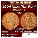1904 Indian Cent Near Top Pop! 1c ms67 rd SEGS