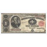1891 $1 Treasury Note Edwin M Stanton Grades vf++