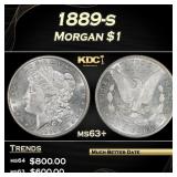 1889-s Morgan Dollar $1 Grades ms63+