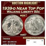1939-d Walking Liberty Half Dollar Near Top Pop 50
