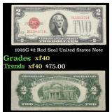 1928G $2 Red Seal United States Note Grades xf