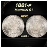 1881-p Morgan Dollar $1 Grades ms62+
