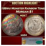 PCGS 1887-p Morgan Dollar Monster Rainbow Toned $1