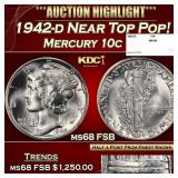 1942-d Mercury Dime Near Top Pop! 10c ms68 FSB SEG