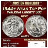 1944-p Walking Liberty Half Dollar Near Top Pop 50