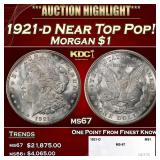 1921-d Morgan Dollar Near Top Pop! $1 ms67 SEGS