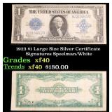 1923 $1 large size Silver Certificate Grades xf Si