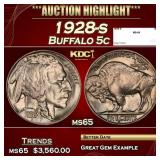 1928-s Buffalo Nickel 5c ms65 SEGS