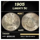 1905 Liberty Nickel 5c Grades ms65