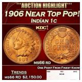 1906 Indian Cent Near Top Pop! 1c ms66 rd SEGS