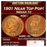 1901 Indian Cent Near Top Pop! 1c ms66+ rd SEGS