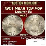1901 Liberty Nickel Near Top Pop 5c ms66+ SEGS