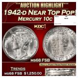 1942-d Mercury Dime Near Top Pop! 10c ms68 FSB SEG
