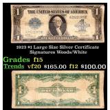 1923 $1 large size Silver Certificate Grades f+ Si