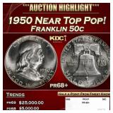 1950 Proof Franklin Half Dollar Near Top Pop! 50c