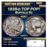 1935-d Buffalo Nickel TOP POP! 5c ms67+ SEGS