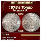 1878-s Morgan Dollar Toned $1 ms66+ SEGS