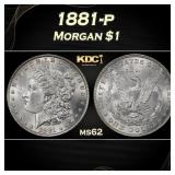 1881-p Morgan Dollar $1 Grades ms62